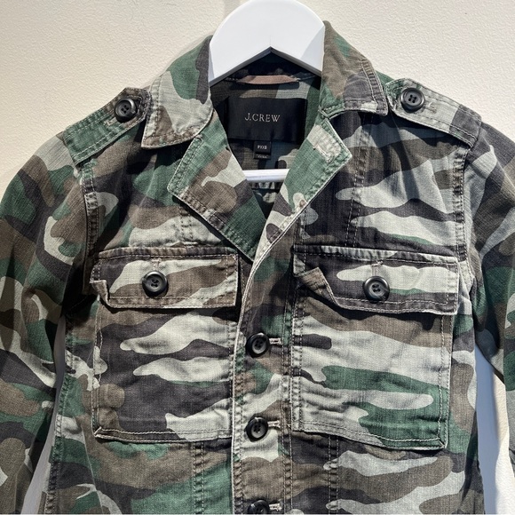 J CREW Camouflage Utility Jacket PXXS Camo Green - Picture 4 of 8